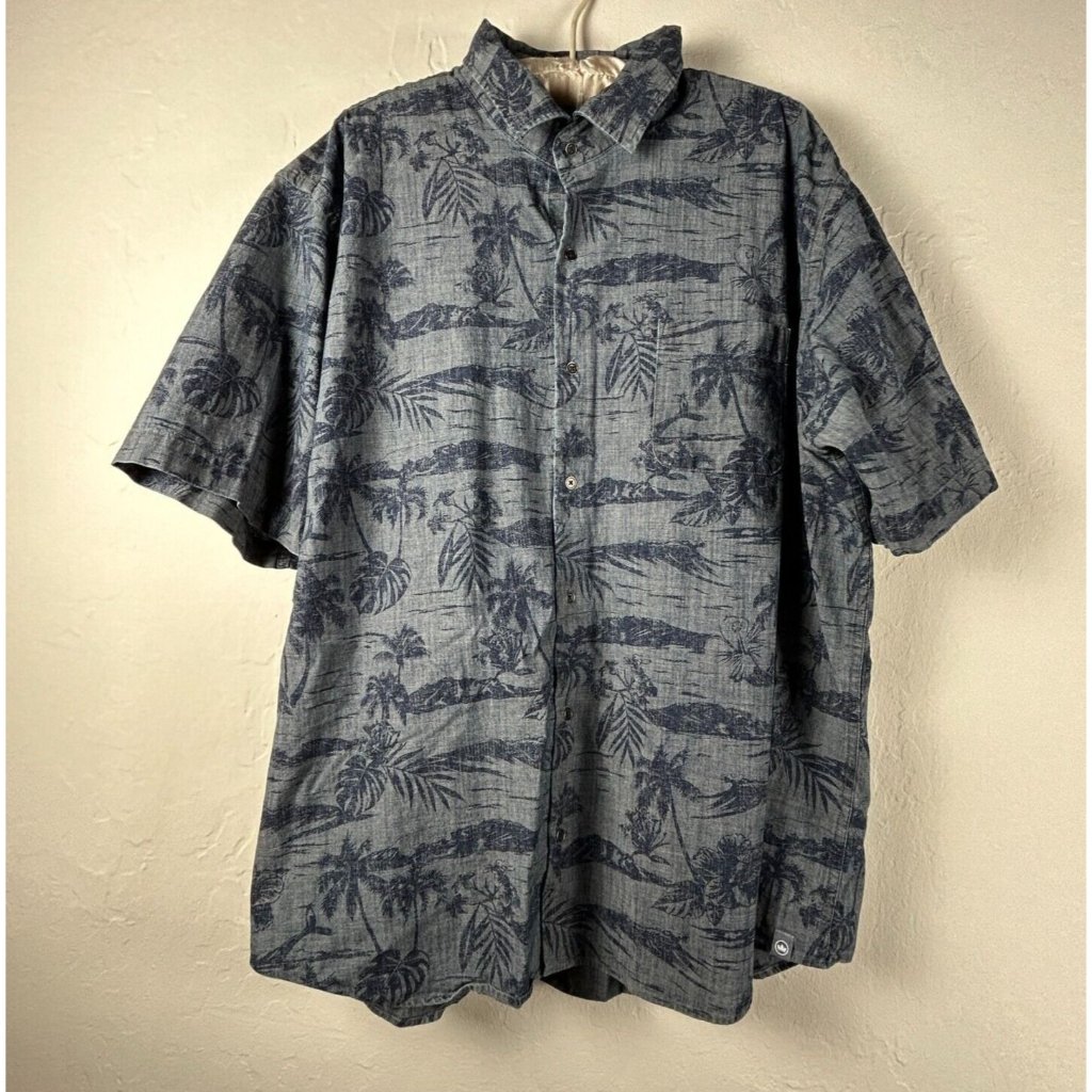 Peter Millar Men Sea Lore Stretch Cotton Sport Shirt Xl Blue Short Sleeve Casual